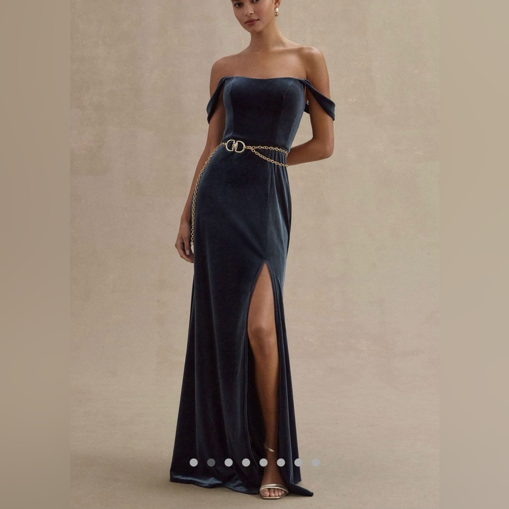 Jenny Yoo Issa Gown- French Blue Velvet